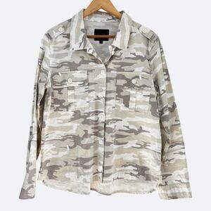 Sanctuary Camouflage‎ Jacket Size Large Neutral Taupe Camo Cotton Military
